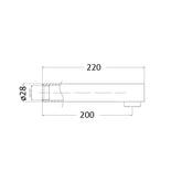 Acl Yale Round 220mm Chrome Bath Spout